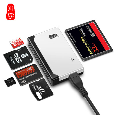 

Chuan Yu USB30TF SD CF card multi-function multi-drive high-speed card reader Silver C388