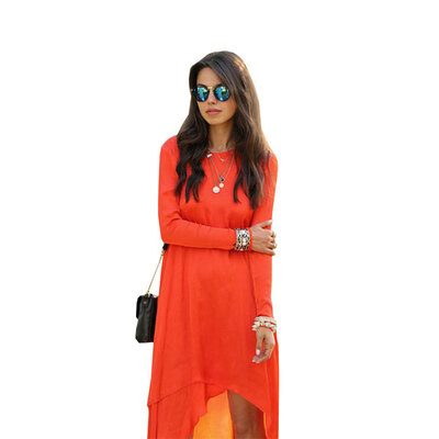 

Lovaru ™New 2015 fashion Irregular chiffon dress fashion simple pure color easy leisure dress
