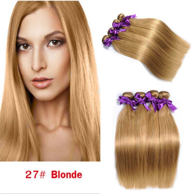 

27# Colored Honey Blonde Peruvian Virgin Hair Weave 4 Bundles Cheap Peruvian Straight Human Hair Weave Extensions