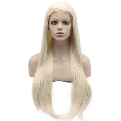 

Long Straight Light Blond Heat Friendly Fiber Hair Lace Front Wig