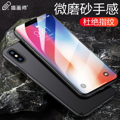 

Illustrator Apple x Mobile Shell iPhone x / 10 Mobile Shell 5.8 inches Apple X / 10 Mobile Phone Case [Micro-frosted feel] strong protection shatter-resistant hard shell front is still black