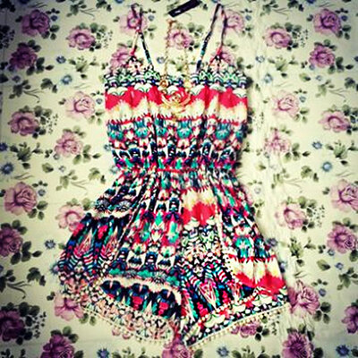 

Lovaru ™summer style 2015 new women jumpsuit Sleeveless dew shoulder strap printing sexy fashion jumpsuits short