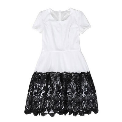 

Lovaru ™New 2015 Fashion Women White Sexy Lace Floral Summer Dress O-Neck Short Sleeve Vintage Princess Evening Party vestidos