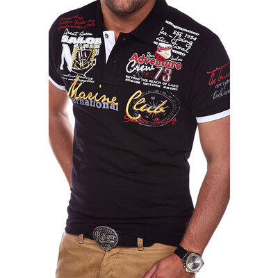 

Mens Fashion Personality Cultivating Short-sleeved Polo Shirts