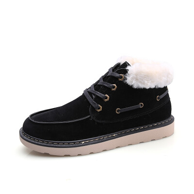 

Leisure and mid-cut with plush, Warm boots, Men's shoes