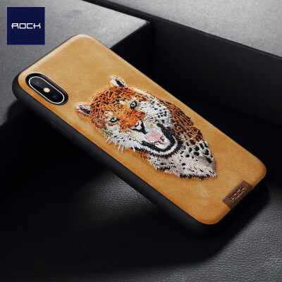 

Lock ROCK Apple X 10 Phone Case iPhoneX 10 Case Shock Hard Case Embroidery Cheetah