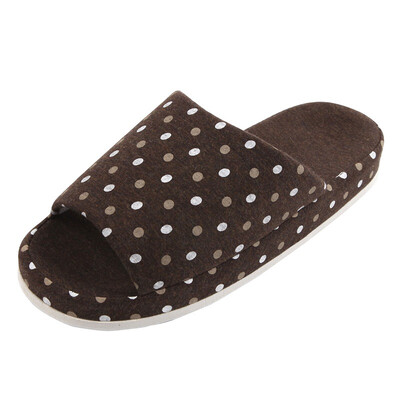 

Jingdong Supermarket Homix wave point knitted fabric thick bottom home slippers coffee 42 yards