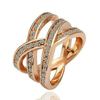

Yoursfs® 18K Rose Gold Plated Simulated Diamond Nest Ring Use Austrian Crystal Wedding Ring