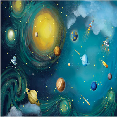 

3D Mural Обои для Wall Astronomical Dream Космос Планета масляной живописи Креативная настенная бумага для детской комнаты Living Roomb