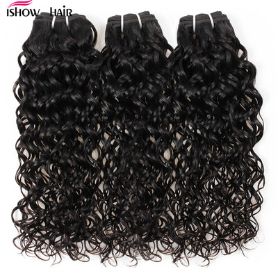 

Ishow 2018 New Arrival Products 8A Brazilian Virgin Remy Hair 3Bundles Water Wave Human Hair Extensions Natural Color