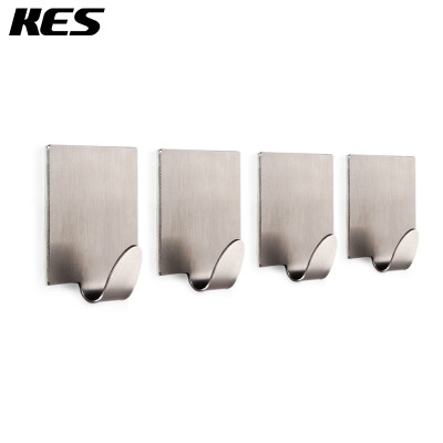 

KES A7062-P4 Bathroom Self Adhesive Towel and Robe Hook by 3M Adhesive, Brushed Stainless Steel, 4 Pieces