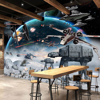 

Custom 3D Photo Wallpaper Mural Star Wars Large Murals Wall Painting Eco-friendly Non-woven Bedroom Wallpaper Papel De Parede 3D