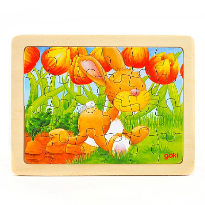 

goki Wooden Jigsaw Puzzle with Storage tray (24/48/96pcs and 46/55pcs of 4 layers ) for kids