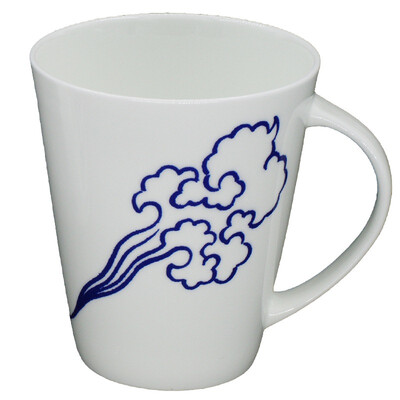

A pottery pottery cup cups cups 400ml bone china blue&white series Bai Xiangyun