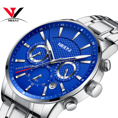 

NIBOSI Quartz Wristwatch Male Luxury Brand New Watch Chronograph Watches Fashion Leather Men Watches Relogio Masculino Casual Uhr