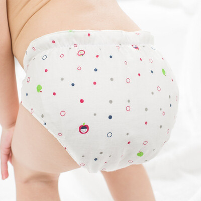 

Like baby elepbaby baby waterproof diaper pants cotton gauze baby diaper pocket leak-proof breathable diaper M code 2 pieces cherry balls
