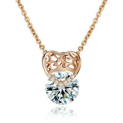 

Yoursfs® 18K Rose Gold Plated Noble Crystal Hollow Out Statement Pendant Necklace Use Austrian Crystal Fashion Jewelry