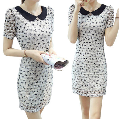 

Lovaru ™ 2015 NEW FASHION cute sheath print short turn-down collar high quality sexy soft above knee mini elegant dresses