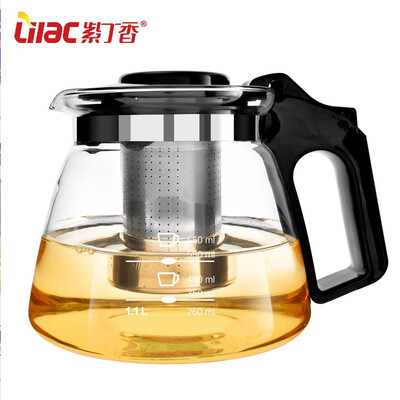 

Lilac heat-resistant glass teapot set thick glass tea tea tea tea pot filter pot kettle