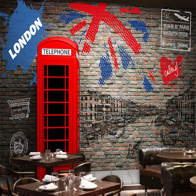 

Пользовательские обои для фото 3D Vintage London Street Wall Mural Ресторан Кафе Гостиная Диван Заставка Mural Нетканые настенные обои