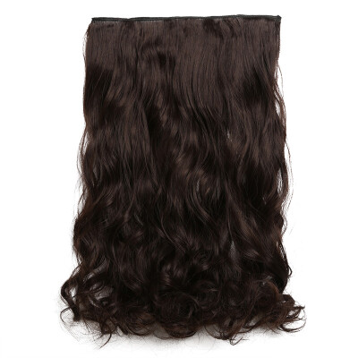 

Rhyme 23" Light Brown&Wine red Curly Layered One Piece 5 Clips Clip inon Hair Extensions Hairpieces for GirlsWoman