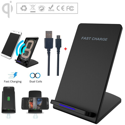 

AICase Qi Wireless Charger Pad Stand Fast Charging For iPhone 8 Plus iPhone X Samsung Galaxy Note8 S8 S7 S6 Edge