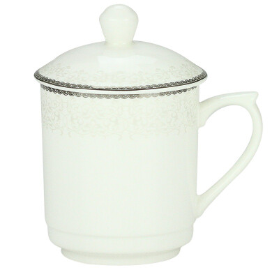 

Jingdong supermarket] clay figurine cup ceramic wishful 6 cup 350ml with a lid open cup business meeting office cup