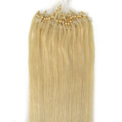 

Full Head 100g 613 Pale Blonde Micro Loop Ring Remy Human Hair Extensions