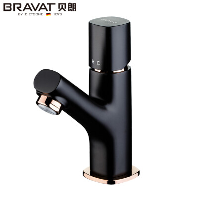 

BRAVAT F1273308BW-RO Ou Jue series single handle single hole hot&cold basin mixer black rose gold