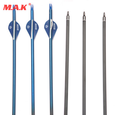 

24шт 30 дюймов Spine 340 Углеродный вал Стрелки OD7.6mm с пластиковым Fletching для соединения / Recook Bow Archery