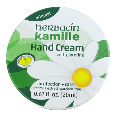 

Кремовый крем Herbacin (20 мл круглой банки) (крем для рук, увлажняющий, увлажняющий, предотвращающий сухость)