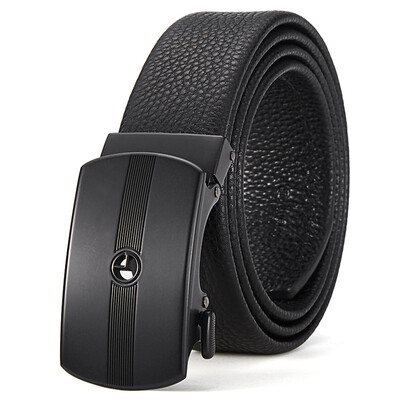 

Goldlion Mens Belt New Mens Casual Pants Business Mens Automatic Buckle Belt MPC81015-1191 Black-Retro Edition