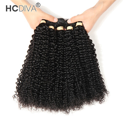 

HCDIVA Malaysian Kinky Curly Wavy 5 Pcs Lot Wholesale Price For Good Quality Afro Kinky Curly Virgin Human Hair Extensions