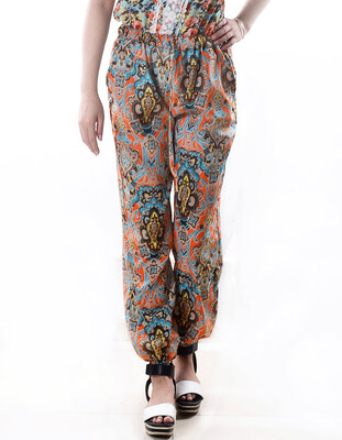 

Women Clothing Long Pant Printed large size was thin print casual long pants harem pants chiffon pants L32