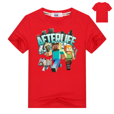 

Minecraft Alex & Friends Girls Boys t Shirt 3-13 Kids Video Game Tee 2018 Summer New Run Away Приключения Топы Детская одежда