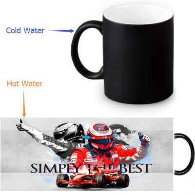 

Kimi Raikkonen 350ml12oz Heat Reveal Mug Color Change Coffee Cup Sensitive Morphing Mugs Magic Mug Milk Tea Cups