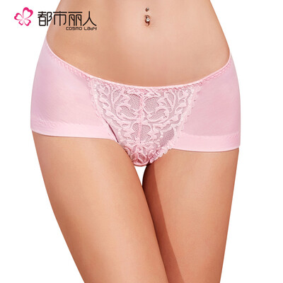 

Urban Beauty Sexy Hips Lace File Cotton Healthy Mid Waist Womens Underwear Panties 2P6128 Black L