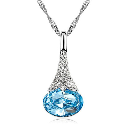 

Waterdrop Pendants Crystal from Austrian Elements High Quality Crystal Necklace Women For Wedding 8422