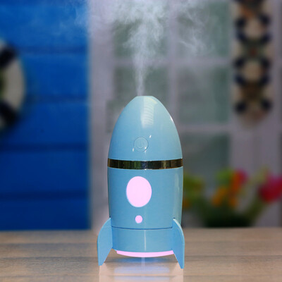 

ESCASE Air Humidifier Home Mute Mini Office Bedroom Car USB Spray Face 7 Color Night Lights ES-HF-05 Rocket Series Blue