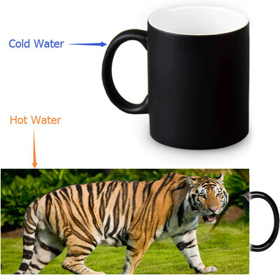 

Tiger 350ml/12oz Heat Reveal Mug Color Change Coffee Cup Sensitive Morphing Mugs Magic Mug Milk Tea Cups