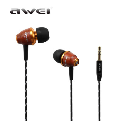 

ES-Q5 3.5mm Wood Stereo Noise-isolating Hi-fi In-ear Earphones Heavy Bass Music Headset Headphones for iPhone Samsung