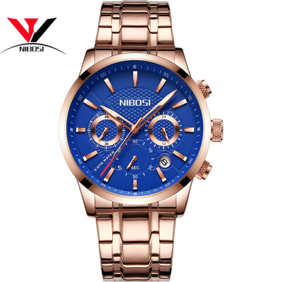 

NIBOSI Quartz Wristwatch Male Luxury Brand New Watch Chronograph Watches Fashion Leather Men Watches Relogio Masculino Casual Uhr