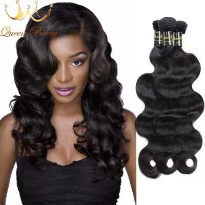 

Peruvian 8A Body Wave 4pcs Queen Berry 100% Unprocessed Human Hair Orignal Human Hair 8-28inch Natural Black Color