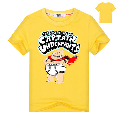 

Captain Underpants Boys 'Short Sleeve T-Shirt Kids Cartoon Superman Одежда Летние хлопковые топы и тройники для девочек Мальчики К