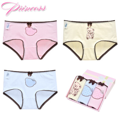 

Ai Lier Aurora girls underwear middle waist girls underwear cotton thin section simple student briefs SGD001-3 strips L