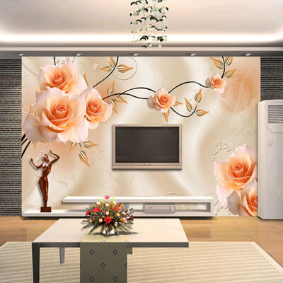 

Custom Photo Mural Wallpaper Luxury Villas TV Backdrop Papel De Parede 3D Wallpaper For Walls Warm Rose Wall Papers Home Decor