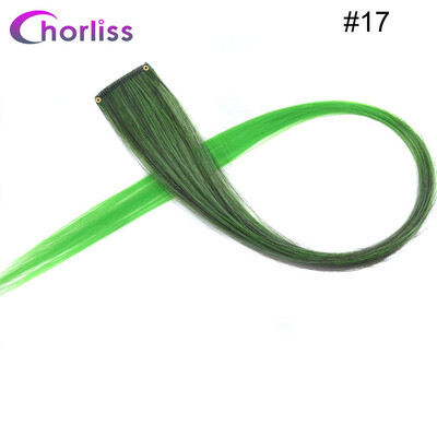 

Chorliss Clip In One Piece Hairpieces Ombre Synthetic Clip on Hair Extensions Colored Long Straight Fake Hair for Women Children