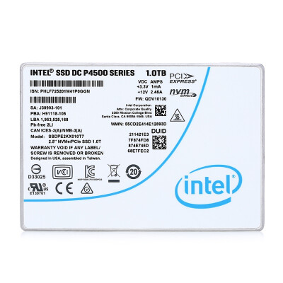 

Intel P4600 series 16T U2 interface solid state drive