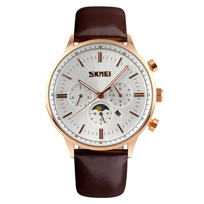 

SKMEI Fashion Watches Men Business Quartz Wristwatches 30M Waterproof Casual Leather Brand Casual Watch Relogio Masculino 9117