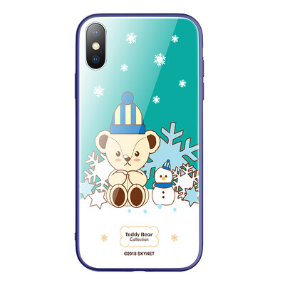 

Teddy Collection Apple iPhoneX Mobile Shell Apple 10 Стеклянная оболочка Cartoon All-inclusive Soft Edge Защитная крышка для снега Teddy